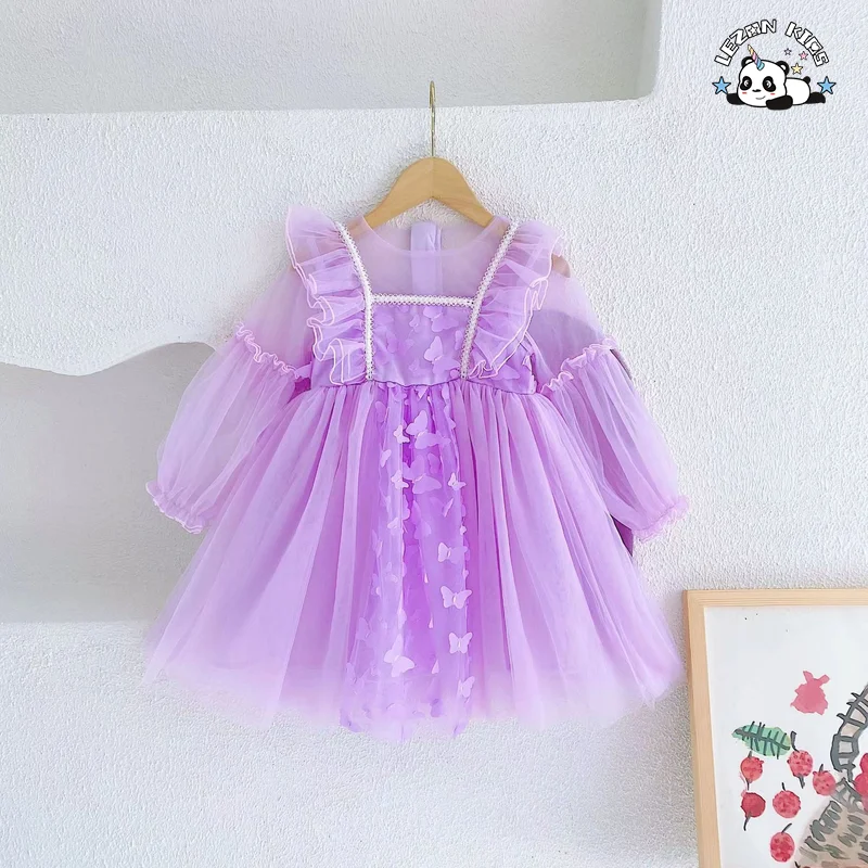 LEZONKIDS - Customizable High Quality Tulle Dresses Girls 2-14 Years Fairy Birthday Princess Dress for Girl